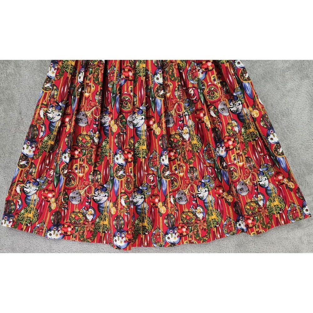 Charter Club Petites Skirt Womens Size 6 Red Christmas Holiday Vintage Midi USA - Picture 7 of 8